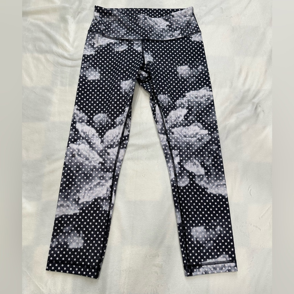 Lululemon Wunder Under Crop II Leggings Dottie Dream Rose Full Luon Size 4
